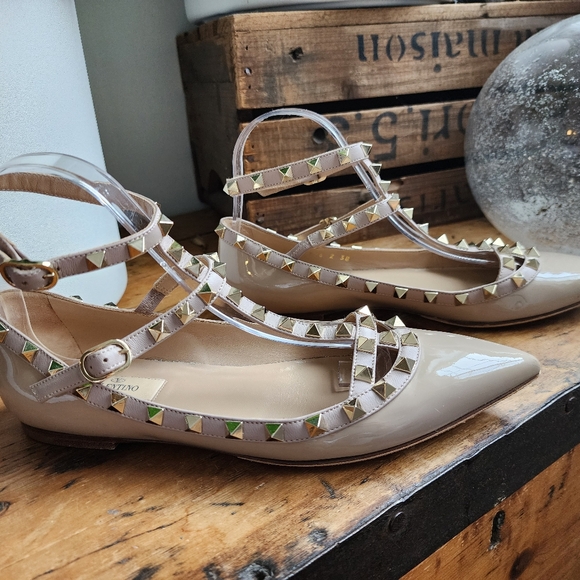 Valentino Rockstud Ankle Wrap flats - Picture 5 of 8